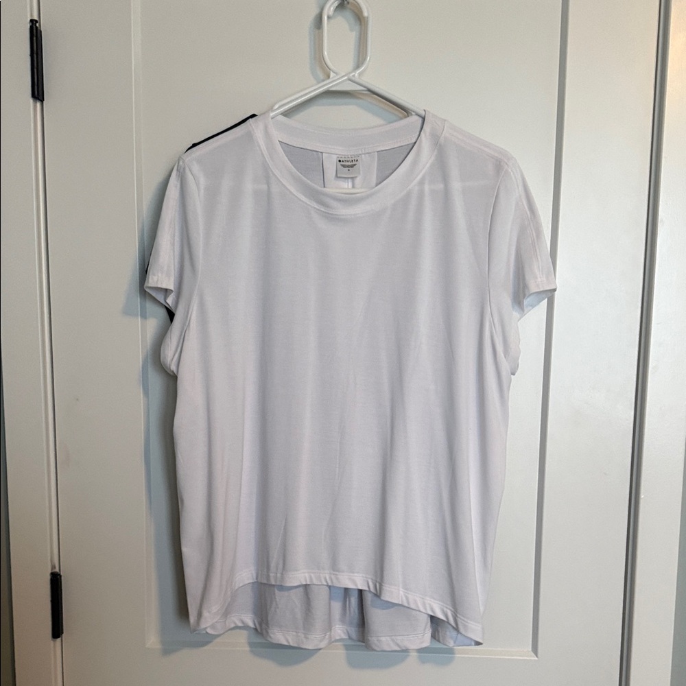 Athleta White and Black Short Sleeve Tee Set size medium